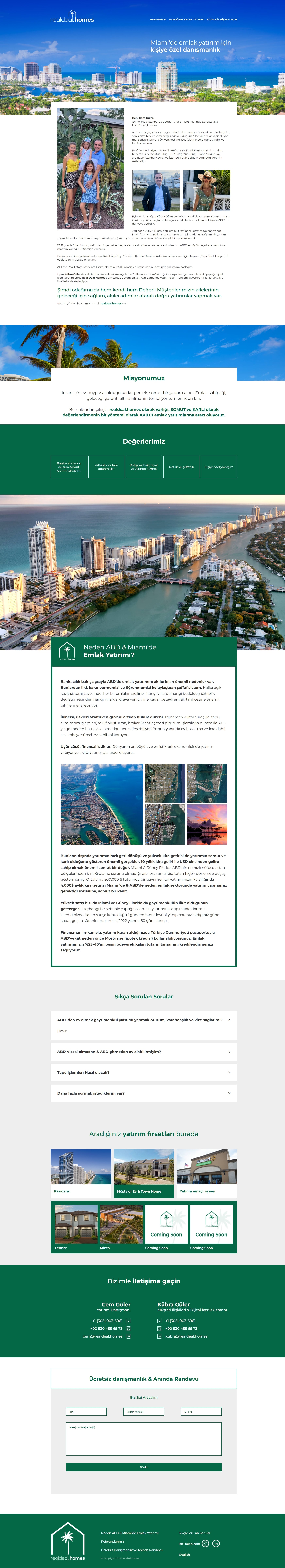 Real Deal Homes'un kurumsal web sitesi, emlak sektörüne yönelik modern çözümler sunmaktadır.